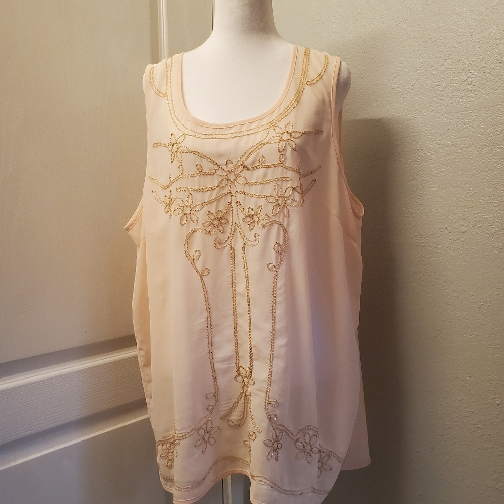 😍 Peer Tee Beaded Tank Top 2X 😍
